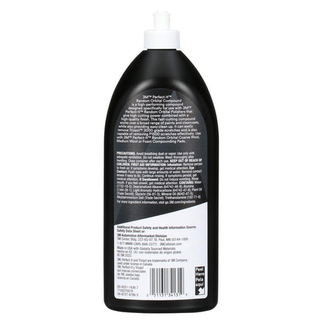3M 34131 Random Orbital Compound, Fast Cutting Automotive Buffing and Polishing, 1 Quart (7100270078)  - (6 Pack) - 4