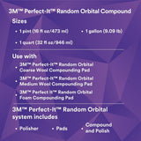 3M 34131 Random Orbital Compound, Fast Cutting Automotive Buffing and Polishing, 1 Quart (7100270078)  - (6 Pack) - 9
