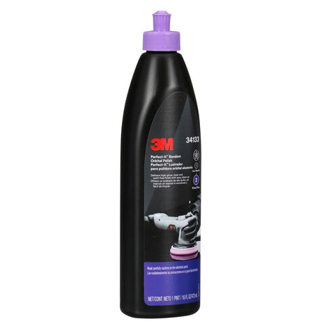 3M 34133 Random Orbital Polish, Purple, 1 Pint (16 fl oz/473 mL), Fast Cutting Polisher for Automotive Buffing and Polishing, High Gloss Finish (7100270085)  - (6 Pack) - 2