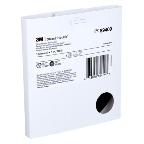 3M Xtract Hookit Clean Sanding Back-up Pad, 6 in, Hard, Red, 49 Holes, 5/16-24 EXT, Max 12000 RPM OPM (89409) (7100270476)  - (10Pack) - 5