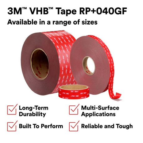 3M RP+040GF VHB Tape, Gray, 44 in x 36 yd, 16 mil, Film Liner (7100273154) - 2