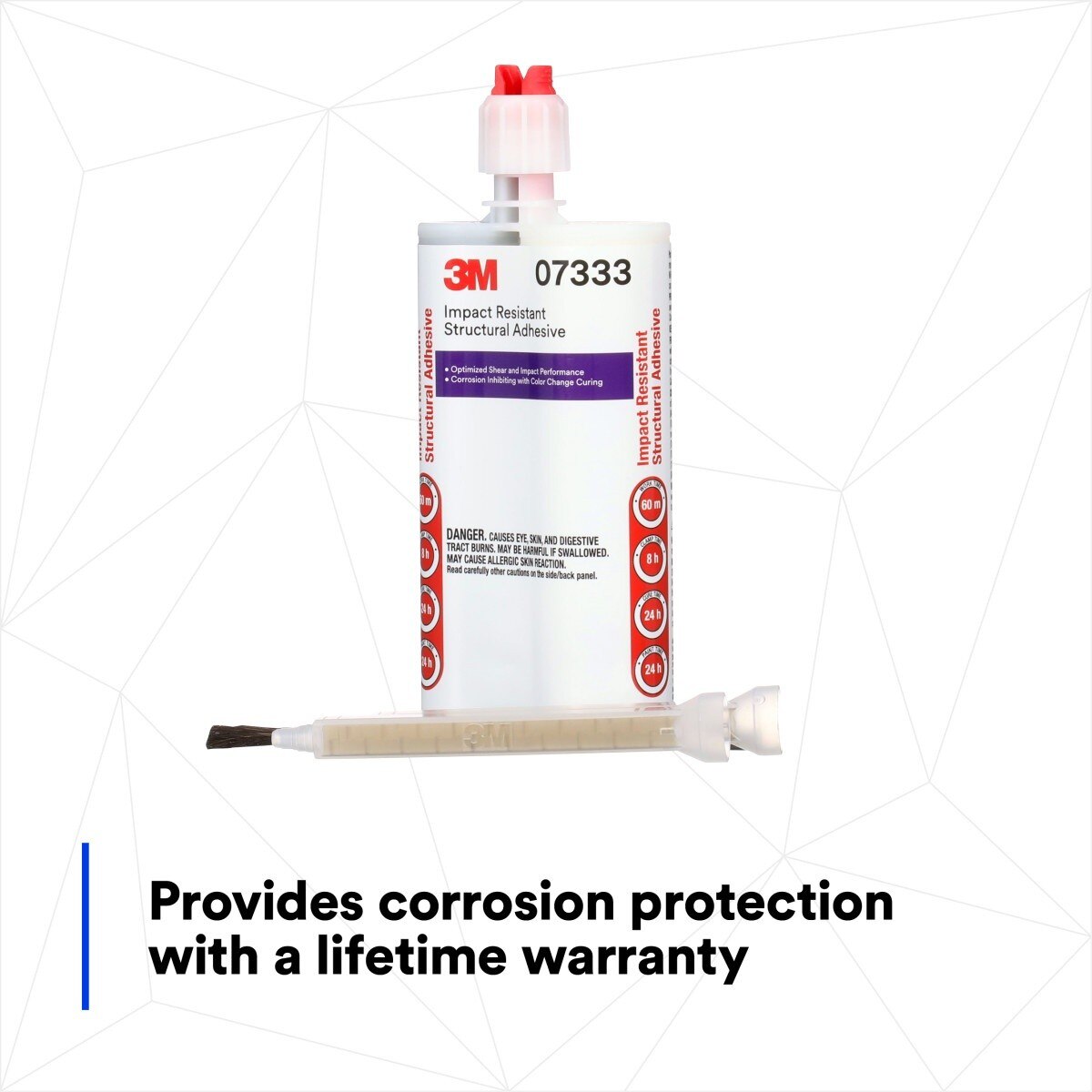 3M Impact Resistant Structural Adhesive, Two-Part Epoxy, Purple, 200 mL 6.75 fl oz Cartridge (07333) (7100273723)  - (6Pack) - 7