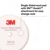 3M 34124 Hookit Random Orbital Coarse Wool Compounding Pad, White, 6 in x 150 mm (7100276846) (12 Pack) - 8
