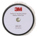 3M 34121 Hookit Random Orbital Medium Wool Compounding Pad, White, 5 in x 130 mm (7100276848) (12 Pack) - 2