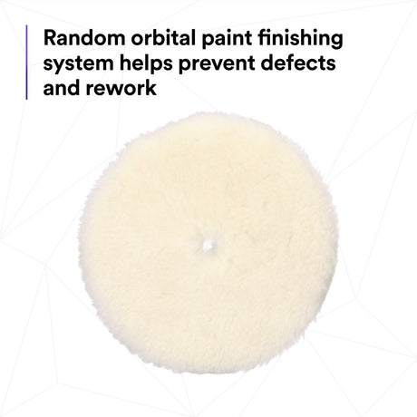 3M 34125 Hookit Random Orbital Medium Wool Compounding Pad, White, 6 in (150 mm) (7100276850) (12 Pack) - 10