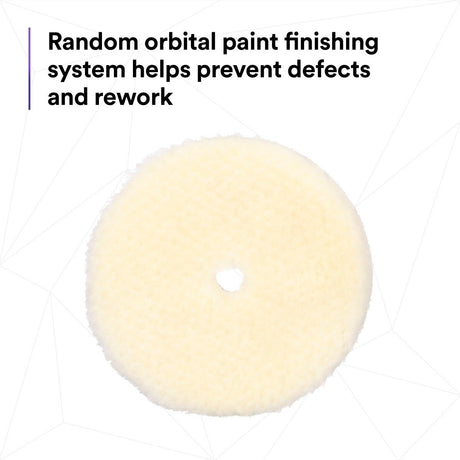 3M 34120 Hookit Random Orbital Coarse Wool Compounding Pads, White, 5 in x 130 mm (7100276851) (12 Pack) - 7
