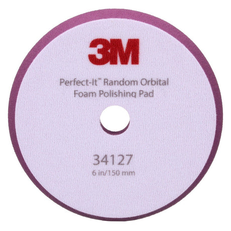 3M 34127 Hookit Random Orbital Foam Polishing Pad, Fine, Purple, 6 in 150 mm (7100276852) (12 Pack) - 2