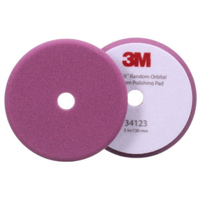 3M 34123 Hookit Random Orbital Foam Polishing Pad, Fine, Purple, 5 in 130 mm, for Automotive Compounding and Polishing (7100277203) (12 Pack)