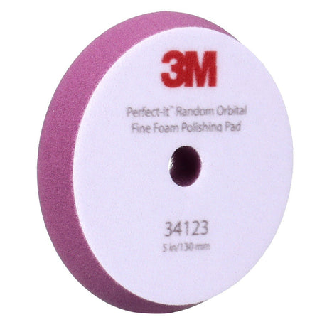 3M 34123 Hookit Random Orbital Foam Polishing Pad, Fine, Purple, 5 in 130 mm, for Automotive Compounding and Polishing (7100277203) (12 Pack) - 4