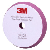 3M 34123 Hookit Random Orbital Foam Polishing Pad, Fine, Purple, 5 in 130 mm, for Automotive Compounding and Polishing (7100277203) (12 Pack) - 5