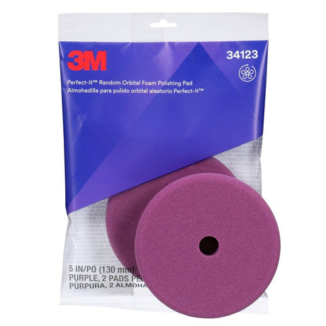 3M 34123 Hookit Random Orbital Foam Polishing Pad, Fine, Purple, 5 in 130 mm, for Automotive Compounding and Polishing (7100277203) (12 Pack) - 6