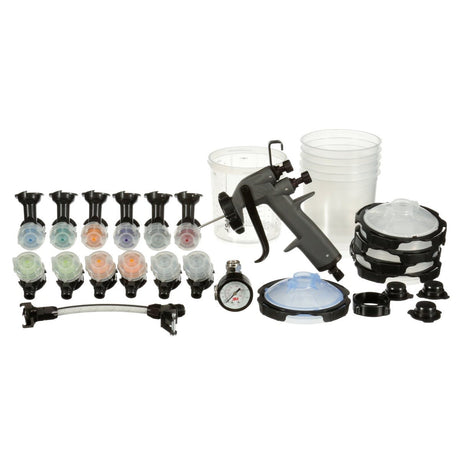3M PPS Performance Industrial Spray Gun Starter Kit with PPS Series 2.0 22 oz Cup System, 12 Replaceable Nozzles, Whip Hose, Air Control Valve (26878) (7100283739)  - (2Pack)