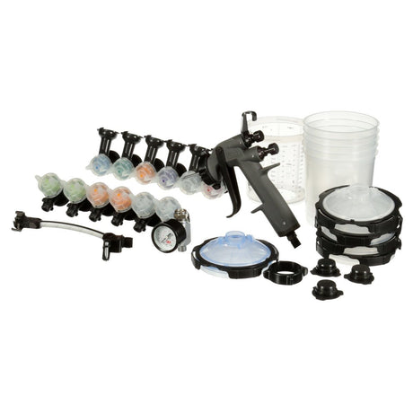 3M PPS Performance Industrial Spray Gun Starter Kit with PPS Series 2.0 22 oz Cup System, 12 Replaceable Nozzles, Whip Hose, Air Control Valve (26878) (7100283739)  - (2Pack) - 2