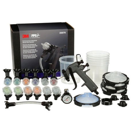 3M PPS Performance Industrial Spray Gun Starter Kit with PPS Series 2.0 22 oz Cup System, 12 Replaceable Nozzles, Whip Hose, Air Control Valve (26878) (7100283739)  - (2Pack) - 4