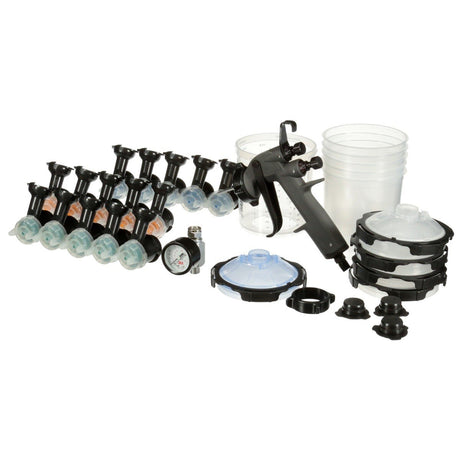 3M 26778 PPS Performance Spray Gun Starter Kit with 2.0 Spray Cup System, 15 Replaceable Gravity HVLP Atomizing Heads, Air Control Valve (7100285101) - 2