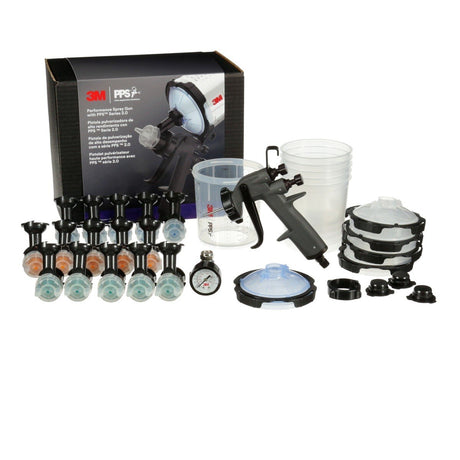 3M 26778 PPS Performance Spray Gun Starter Kit with 2.0 Spray Cup System, 15 Replaceable Gravity HVLP Atomizing Heads, Air Control Valve (7100285101) - 4