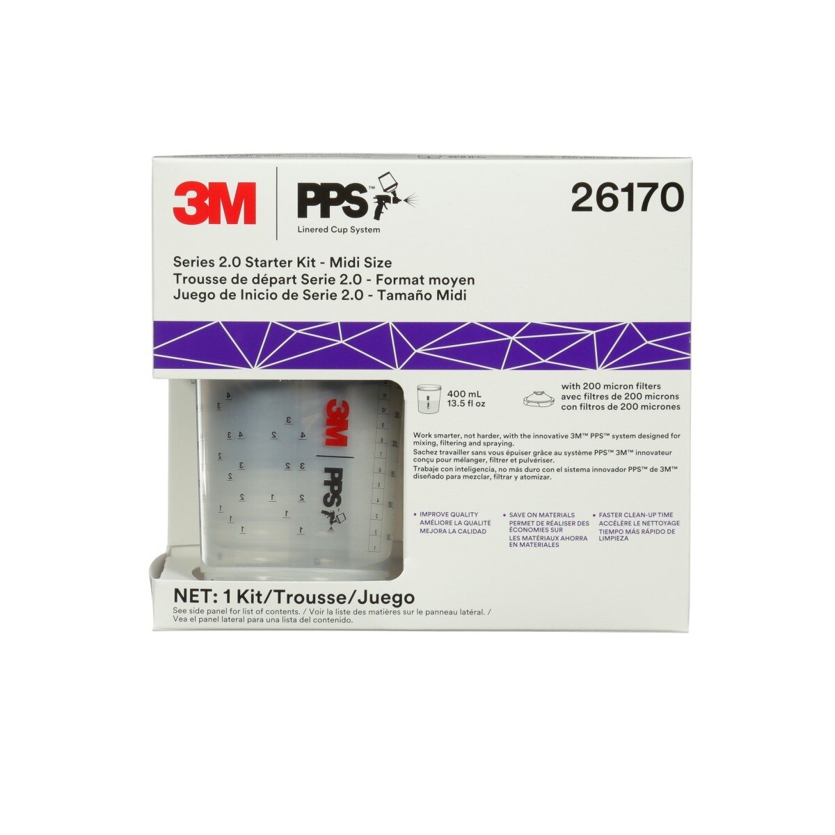 3M PPS Series 2.0 Starter Kit, Midi 13.5 fl oz 400 mL, 200 Micron Filter (26170) (7100287079) (29 Pieces)  - (2Pack)