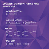 3M 710W 83420 Xtract Clean Sanding Net Disc, 80+, Purple, 8 in x NH, Die 800L, Hook & Loop for Metal, Wood, Composites, Stock Removal and Finishing (7100287535) (300 Pack) - 3