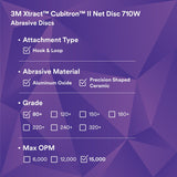 3M 710W 88485 Cubitron II Hookit Clean Sanding Net Disc, 80+, Purple, 3 in, Die 300V (7100287538) (300 Pack) - 3