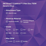 3M 710W Xtract Hookit Cubitron II Net Disc 220+ Purple 3 in 300V (7100287829) (300 Pack) - 3