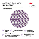 3M 710W Xtract Clean Sanding Cubitron II Net Disc, 240+, Purple, 6 in, Die 600Z, Hook and Loop (7100288132) (300 Pack) - 2