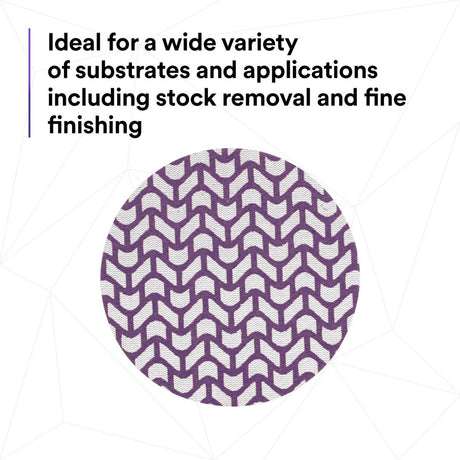 3M 710W Cubitron II Net Disc, 240+, 5 in x NH, Die 500X, Purple, Hook and Loop, Virtually Dust-Free (7100288133) (300 Pack) - 9