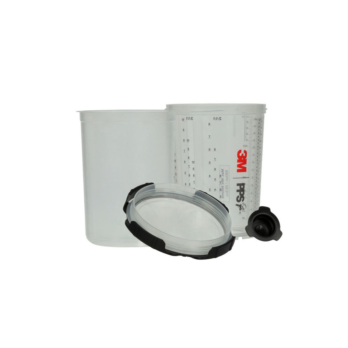 3M 26024 PPS Spray Cup System Kit, Large, 28 oz, 200 Micron Filter, 1 Hard Cup, 50 Lids, 50 Liners, 32 Sealing Plugs (7100297030) - 5