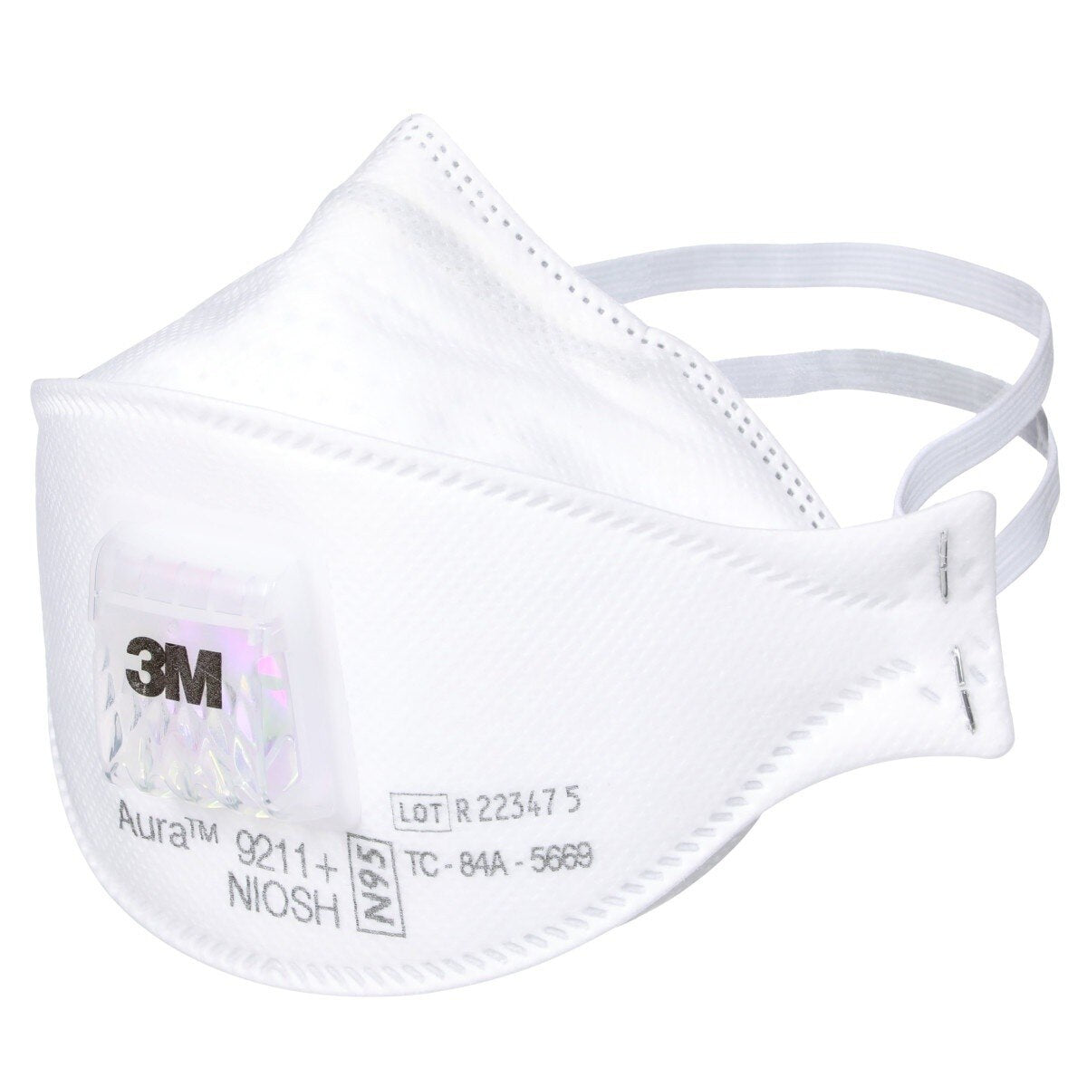 3M 9211+ 9211 Aura Particulate Respirator, N95, Valved, Flat Fold, Individually Wrapped, NIOSH Approved (7100303148) (120 Pack) - 2