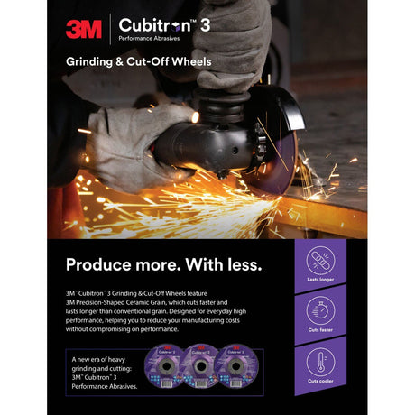 3M 89160 Cubitron Cut and Grind Wheel, 36+, T27, Black, 5 in x 1/8 in x 7/8 in, ANSI (7100305151) (20 Pack) - 2