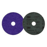 3M 1187C Cubitron Fibre Disc, 36+, Purple, 4 in x 5/8 in Center Hole, Precision Shaped Ceramic, Medium High Pressure Grinding, Weld Removal, Beveling (7100309792) (100 Pack) - 2