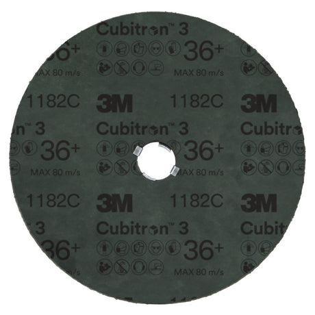 3M 1182C Cubitron Fibre Disc, GL Quick Change, 36 Plus, Purple, 7 in, Precision Shaped Ceramic for Mild or Carbon Steel Beveling Heavy Grinding Weld Removal (7100309796) (100 Pack) - 3