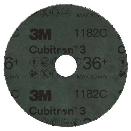 3M 1182C Cubitron 3 Fibre Disc , 36+, 6 in x 7/8 in, Die 600T, Reduce Changeout, Productivity, Use on Mild or Carbon Steel, for Beveling, Heavy Grinding, Weld Removal, Flame Cut Smoothing (7100309903) (25 Pack) - 3