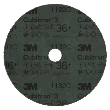 3M 1182C Cubitron 3 Fibre Disc , 36+, 7 in x 7/8 in, Die 700BB, Reduce Changeout, Productivity, Use on Mild or Carbon Steel, for Beveling, Heavy Grinding, Weld Removal, Flame Cut Smoothing (7100309904) (100 Pack) - 2