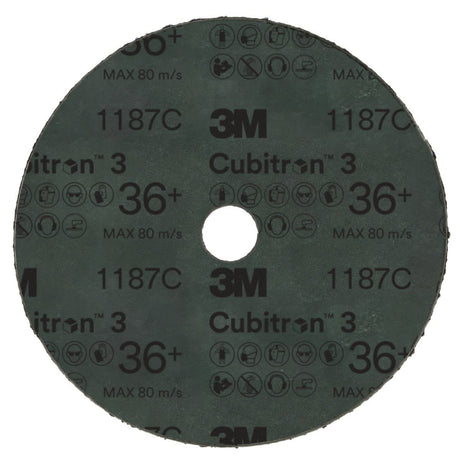 3M 1187C Cubitron Fibre Disc, 36 Plus, Purple, 7 in x 7/8 in (7100309906) (100 Pack) - 3