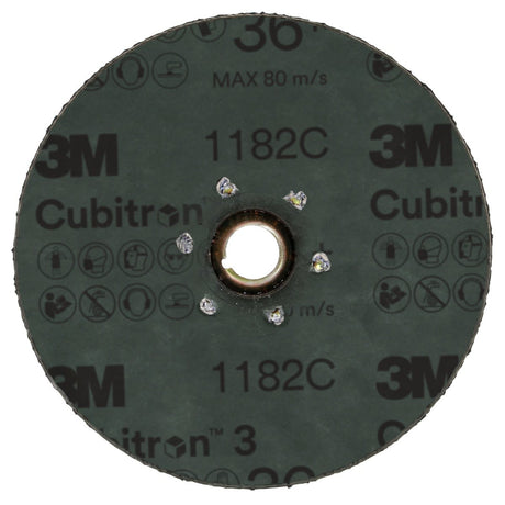 3M 1182C Cubitron Fibre Disc, TN Quick Change, Precision Shaped Ceramic 36+, Purple, 4-1/2 in (7100310727) (100 Pack) - 2