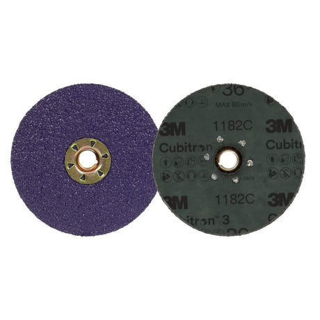 3M 1182C Cubitron Fibre Disc, TN Quick Change, Precision Shaped Ceramic 36+, Purple, 4-1/2 in (7100310727) (100 Pack) - 5