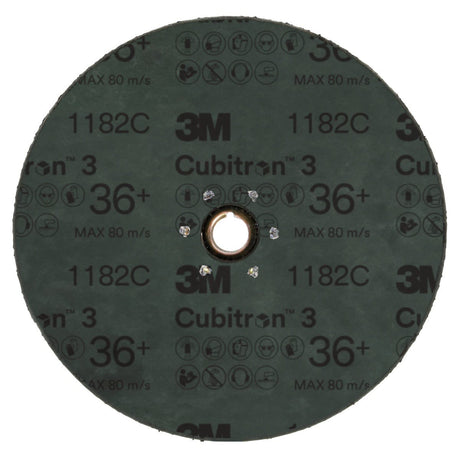 3M 1182C Cubitron Fibre Disc, TN Quick Change, Precision Shaped Ceramic, 36 Plus, Purple, 7 in, Die 700BB (7100310729) (100 Pack) - 3