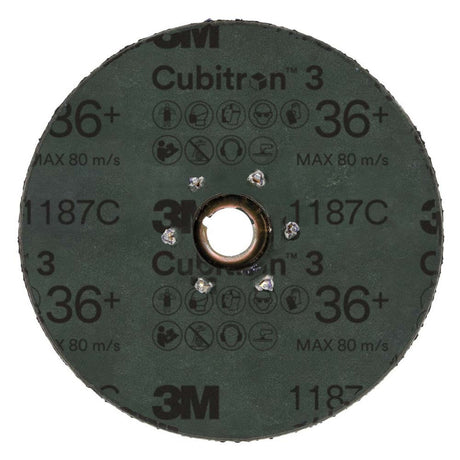 3M 1187C Cubitron 3 Fibre Disc , 36+, TN Quick Change, 5 in, Die 500P, Bag (7100310731) (25 Pack) - 2