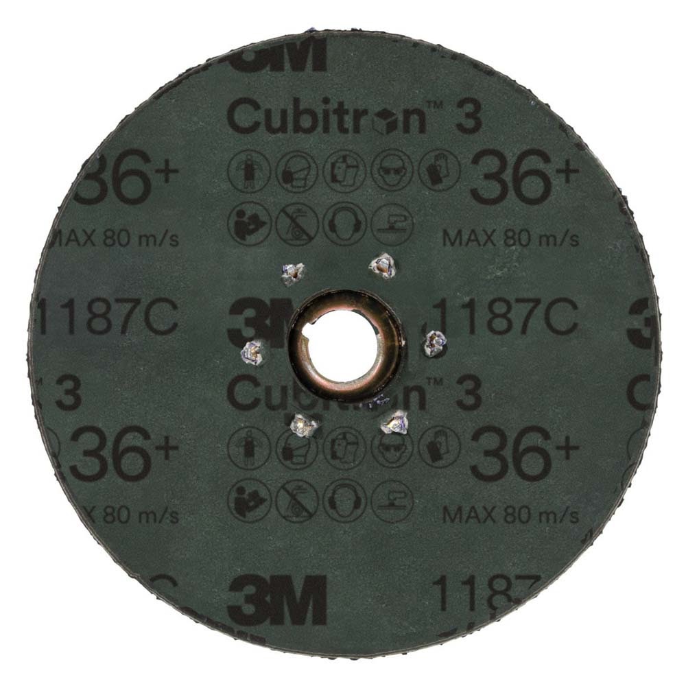 3M 1187C Cubitron 3 Fibre Disc , 36+, TN Quick Change, 5 in, Die 500P, Bag (7100310731) (100 Pack) - 2