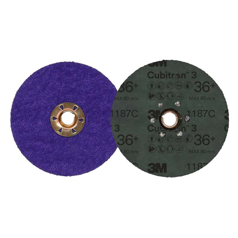 3M 1187C Cubitron 3 Fibre Disc , 36+, TN Quick Change, 5 in, Die 500P, Bag (7100310731) (100 Pack) - 3