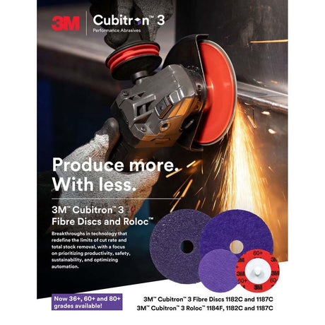 3M 1187C Cubitron 3 Fibre Disc , 36+, TN Quick Change, 5 in, Die 500P, Bag (7100310731) (25 Pack) - 7