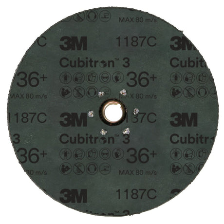 3M 1187C Cubitron 3 Fibre Disc, TN Quick Change, 36+, Purple, 7 in (7100310732) (100 Pack) - 2