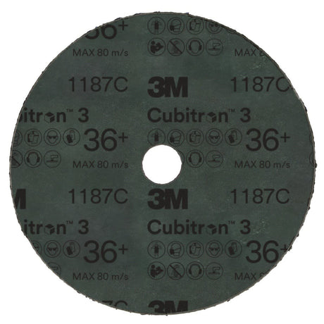 3M 1187C Cubitron Fibre Disc, 36+, Purple, 9-1/8 in x 7/8 in Center Hole (7100310792) (100 Pack) - 3