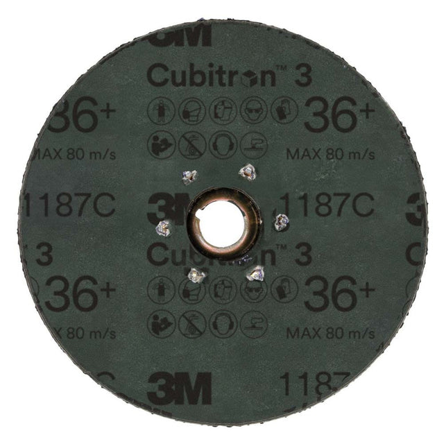 3M 1187C Cubitron 3 Fibre Disc 36+ TN Quick Change 4-1/2 in Die 450E (7100310793) (100 Pack) - 2