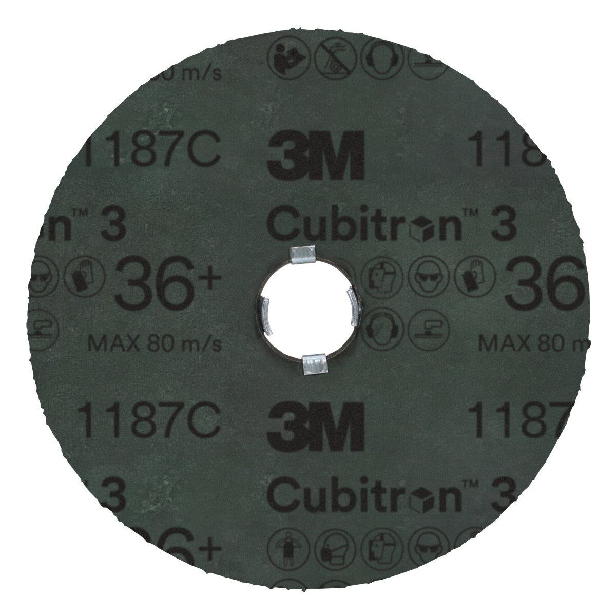3M 1187C Cubitron 3 Fibre Disc, GL Quick Change, 36+, Purple, 5 in (7100310796) (100 Pack) - 3