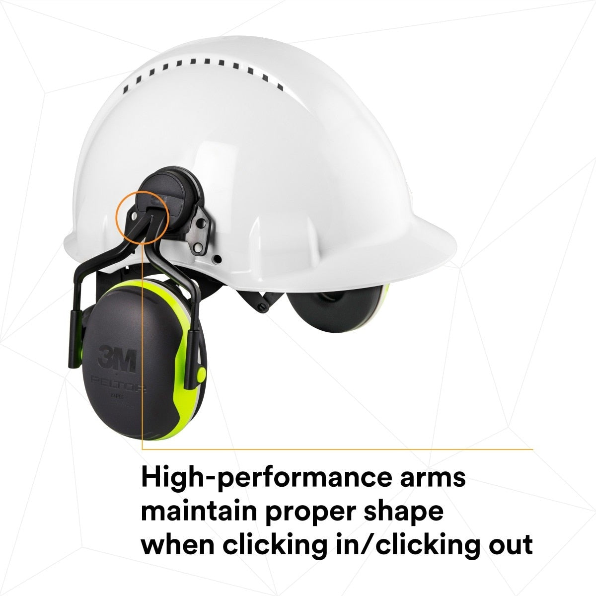 3M X4P5E PELTOR Helmet Attached Earmuffs, Electrically Insulated, NRR 25 dB, X Series, Hard Hat Attached (7100311536) - 9