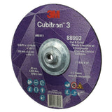 3M 88993 Cubitron 3 Cut and Grind Wheel, 36+ Grit, Type 27, 9 in x 1/8 in x 5/8 in-11 Thread, ANSI Rated for Cutting and Grinding (7100313197) (10 Pack) - 3