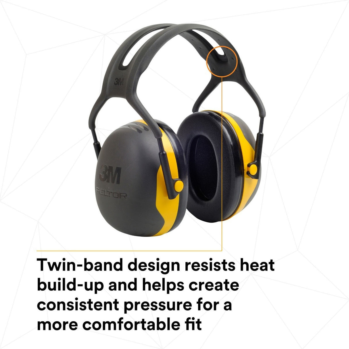 3M X2A PELTOR Over-the-Head Earmuffs, NRR 24 dB, Yellow/Black (7100314857)  - (10Pack) - 4