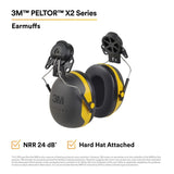 3M X2P3E PELTOR Cap Style Hard Hat Attached Earmuffs, NRR 24 dB (7100314991) - 2