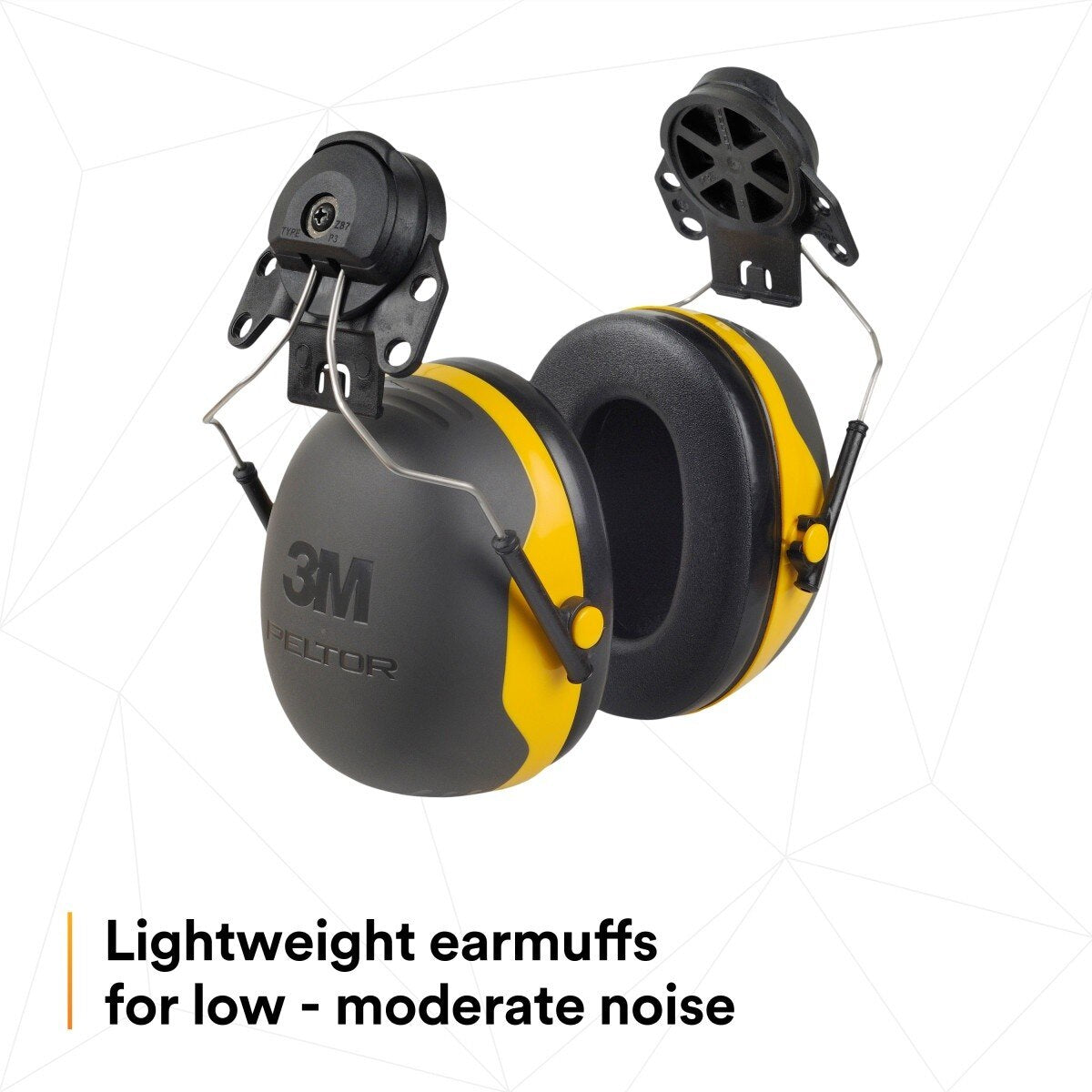 3M X2P3E PELTOR Cap Style Hard Hat Attached Earmuffs, NRR 24 dB (7100314991) - 3